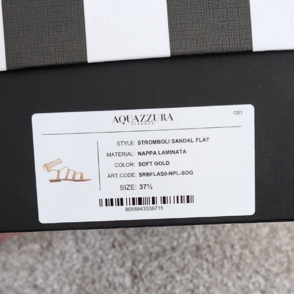 Aquazzura Metallic Gold Strappy Sandals - Picture 9 of 10